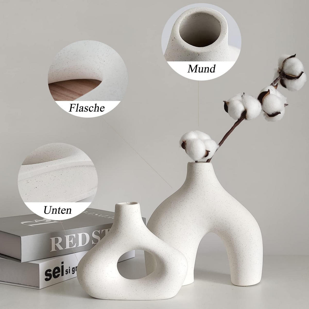 VASE Keramik - Weiß, Keramik (19cm) - LIBRATON