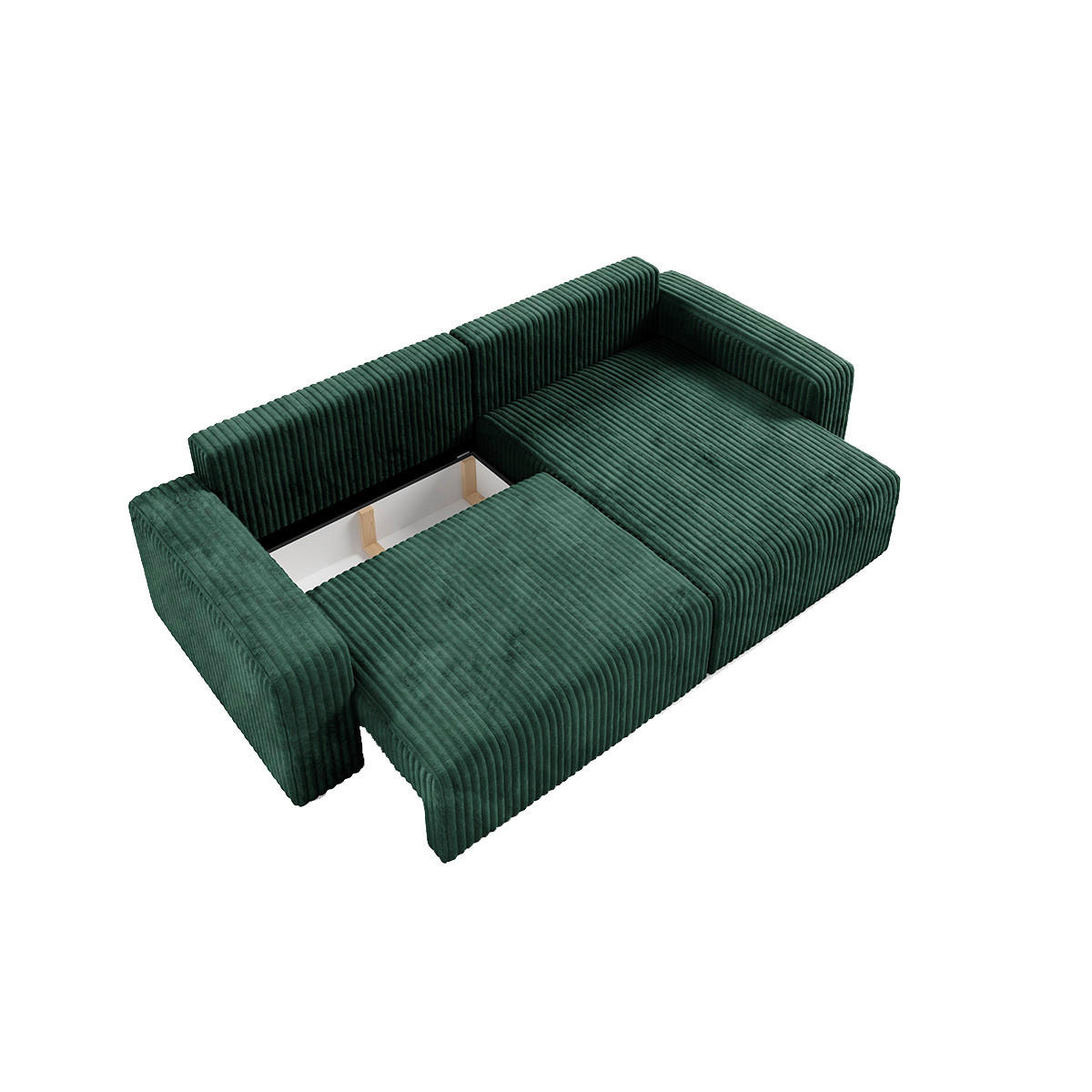 ECKSOFA Angela 3 Sitzplätze Tannengrün - Grün, Holz (252/149cm) - Petits-meubles