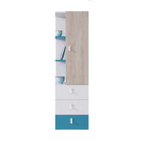REGALKOMBINATION Spuki in Weiß, Eiche & Meerblau – Regalschrank klein - Weiß, Holzwerkstoff (80/200/120cm)