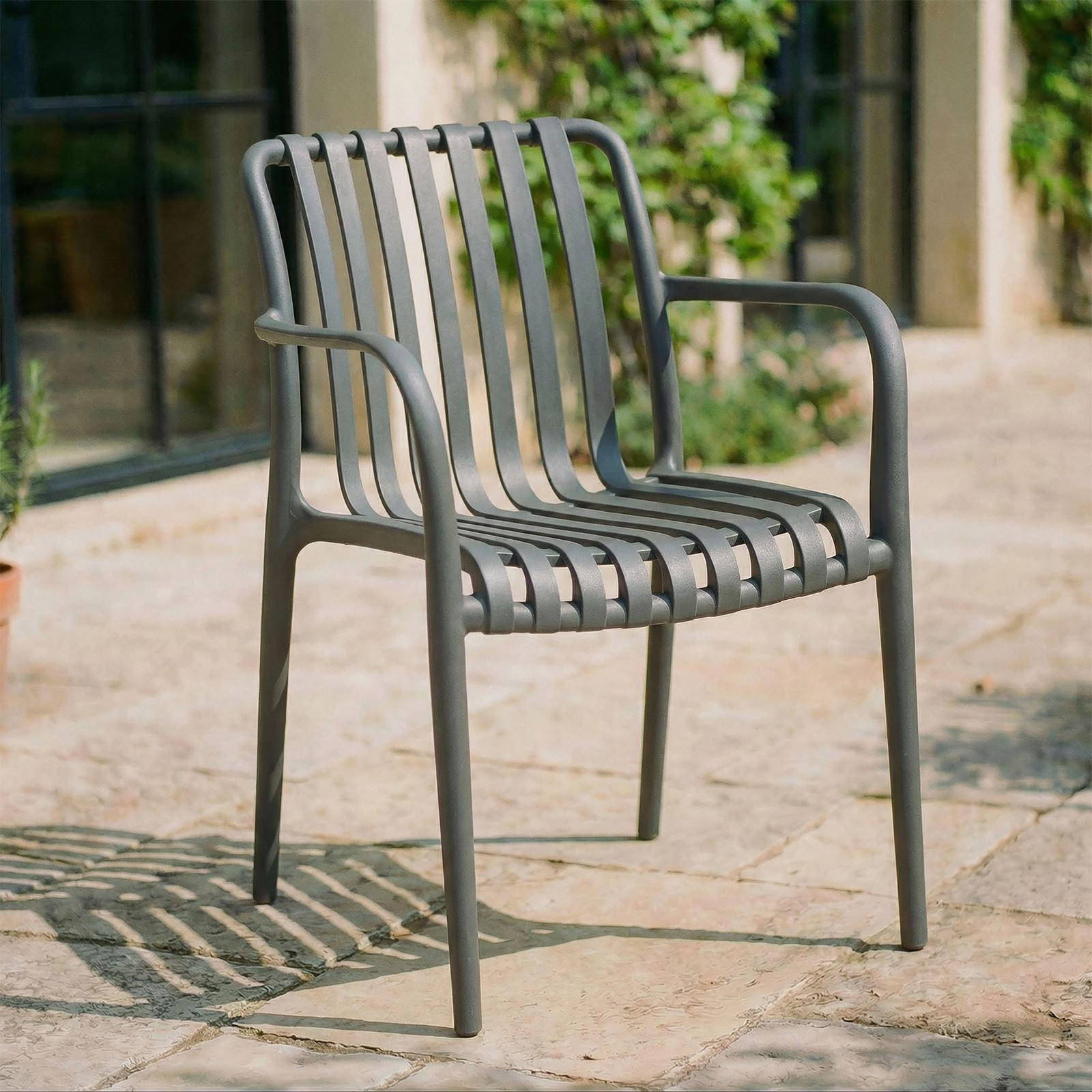 GARTENSTÜHLE TULIPANO 6ER-SET - Grau, Textil (55/82/59cm) - IDIMEX