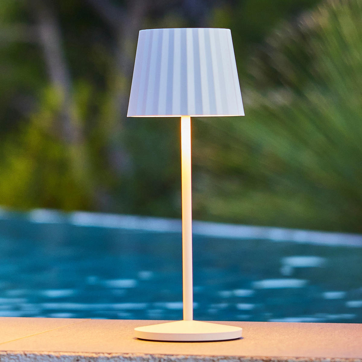 ABBY Kabellose Tischleuchte H30CM - Weiß, Metall (10/10/38cm) - Lumisky