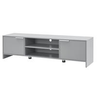 NÍZKÁ SKŘÍŇ Stevns - světle šedá, kov/kompozitní dřevo (145/40/38cm) - [en.casa]