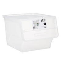 AUFBEWAHRUNGSBOX mit Frontklappe, PP-Kunststoff, Transparent, 34 Liter - Transparent, Kunststoff (38/31/46cm) - 5five Simply Smart