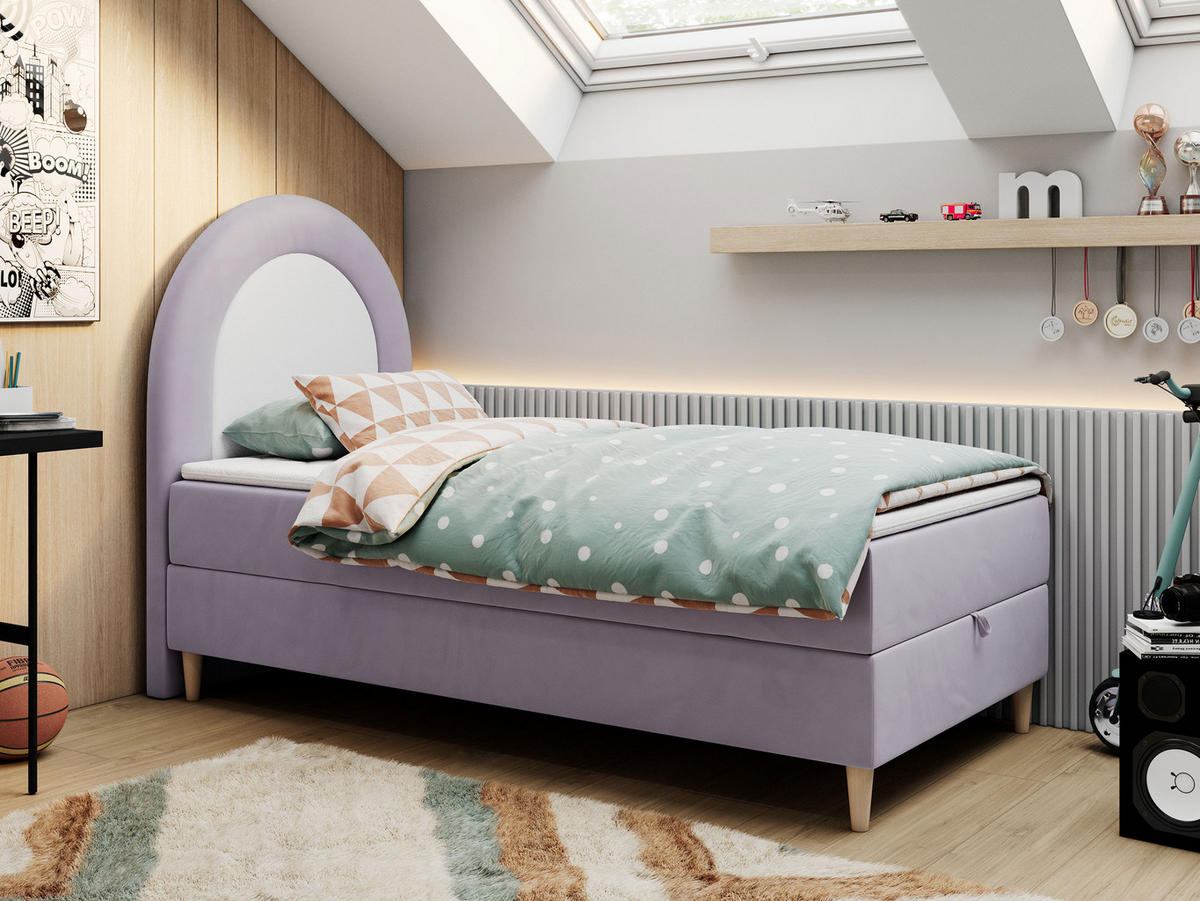 BOXBETT NEST 90/180 Violett Velvet - H3 - Violett, Holz/Textil (90/180cm) - MKS