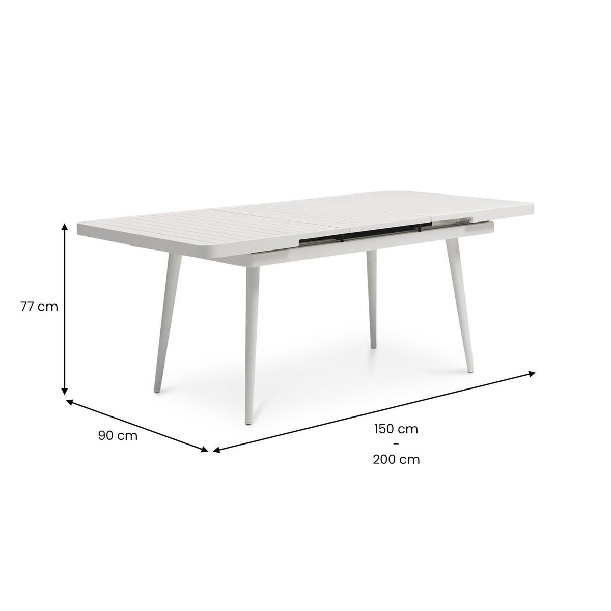 GARTENTISCH SUNNY weiß - Weiß, Metall (90/150/78cm) - IDIMEX