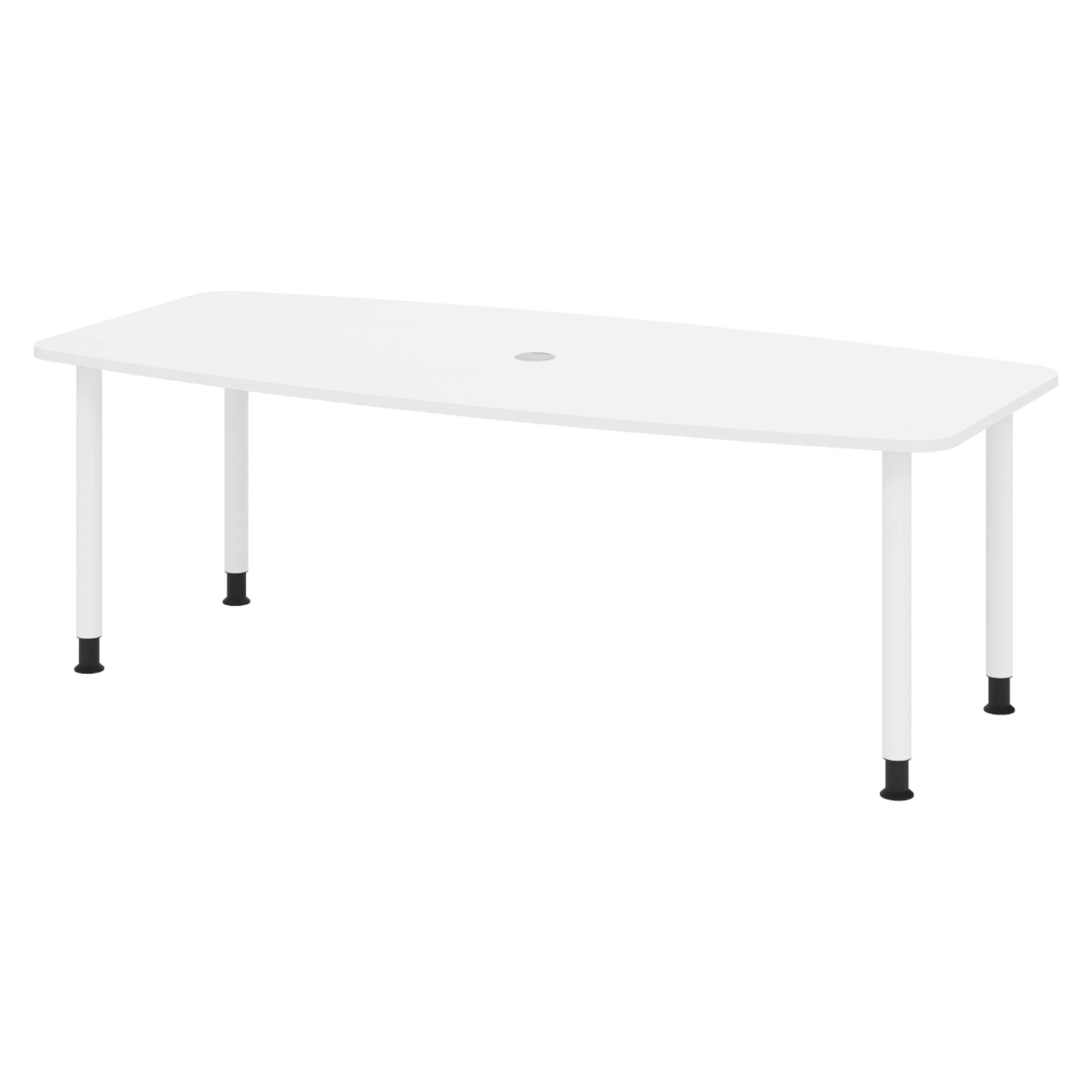 KONFERENZTISCH klein KT22 103/220/74 cm in Weiß/Füße in Weiß - Weiß, Holzwerkstoff (103/220/74cm) - bümö