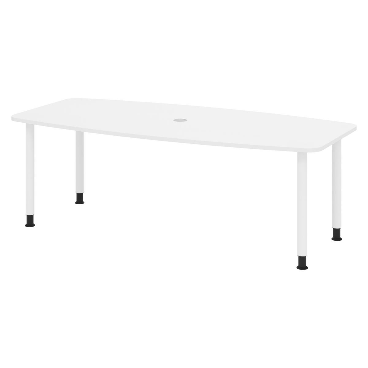 KONFERENZTISCH klein KT22 103/220/74 cm in Weiß/Füße in Weiß - Weiß, Holzwerkstoff (103/220/74cm) - bümö