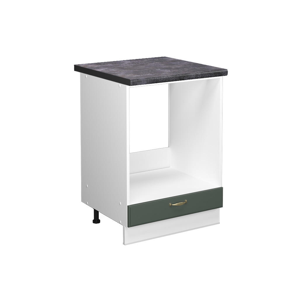 HERDUMBAUSCHRANK Fame-Line Grün-Gold Landhaus 60 cm, AP Anthrazit - Weiß/Grün, Holzwerkstoff (60/82/60cm) - Vicco