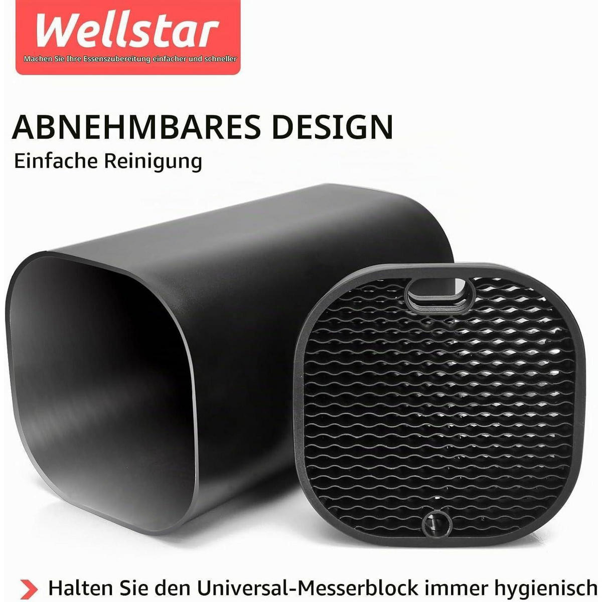 MESSERBLOCK Universal Schwarz für 16-18 Messer - Schwarz, Kunststoff (14/22.3/14cm)