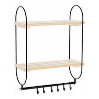 WANDREGAL Pielavesi - Schwarz/Naturfarben, Holz/Metall (40/47/16cm) - [en.casa]
