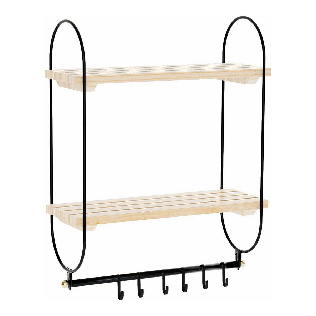 WANDREGAL Pielavesi - Schwarz/Naturfarben, Holz/Metall (40/47/16cm) - [en.casa]
