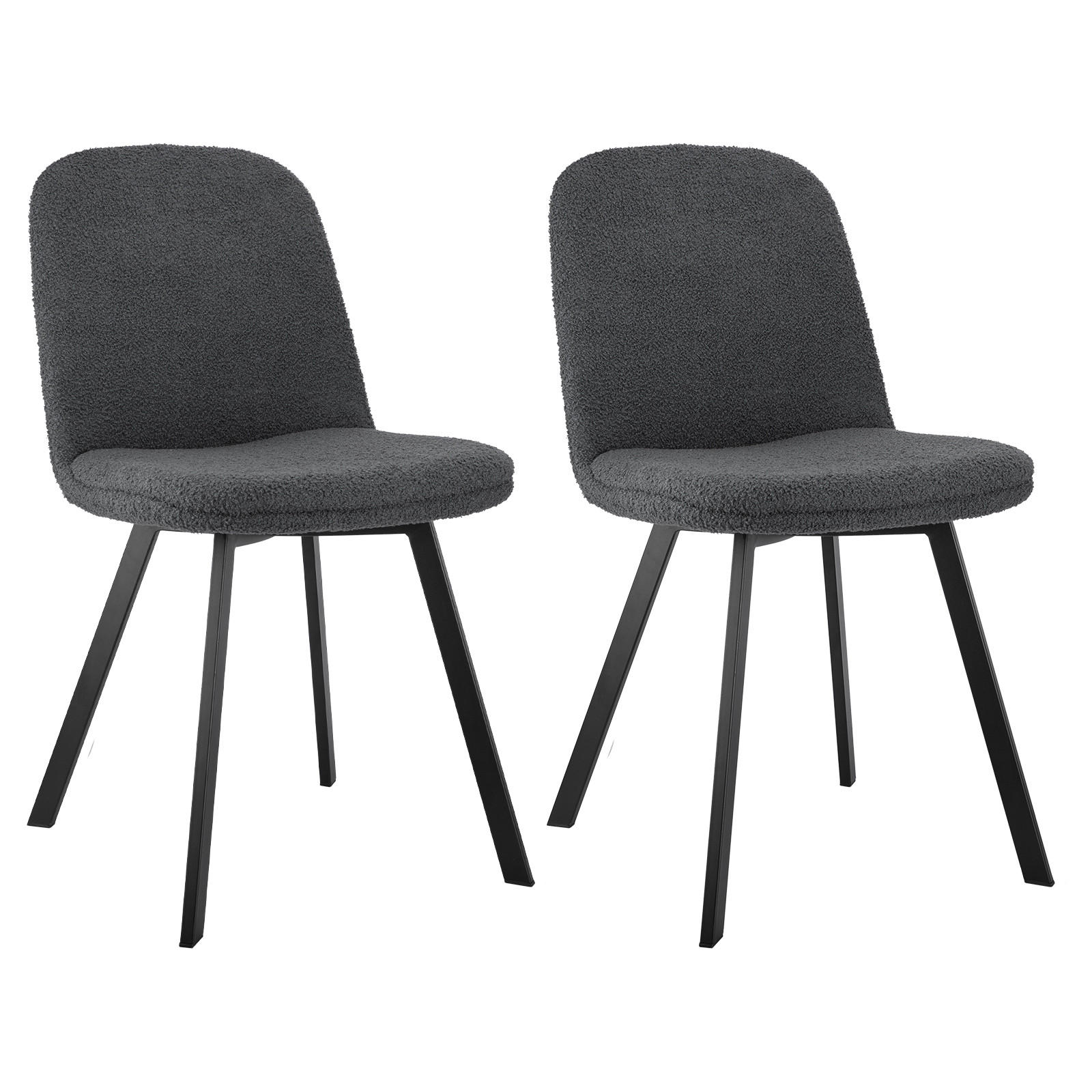 STUHL-SET DE-35957 2 Stück mit Metallgestell Beige - Dunkelgrau, Metall (41/84/44cm) - ComfortXL