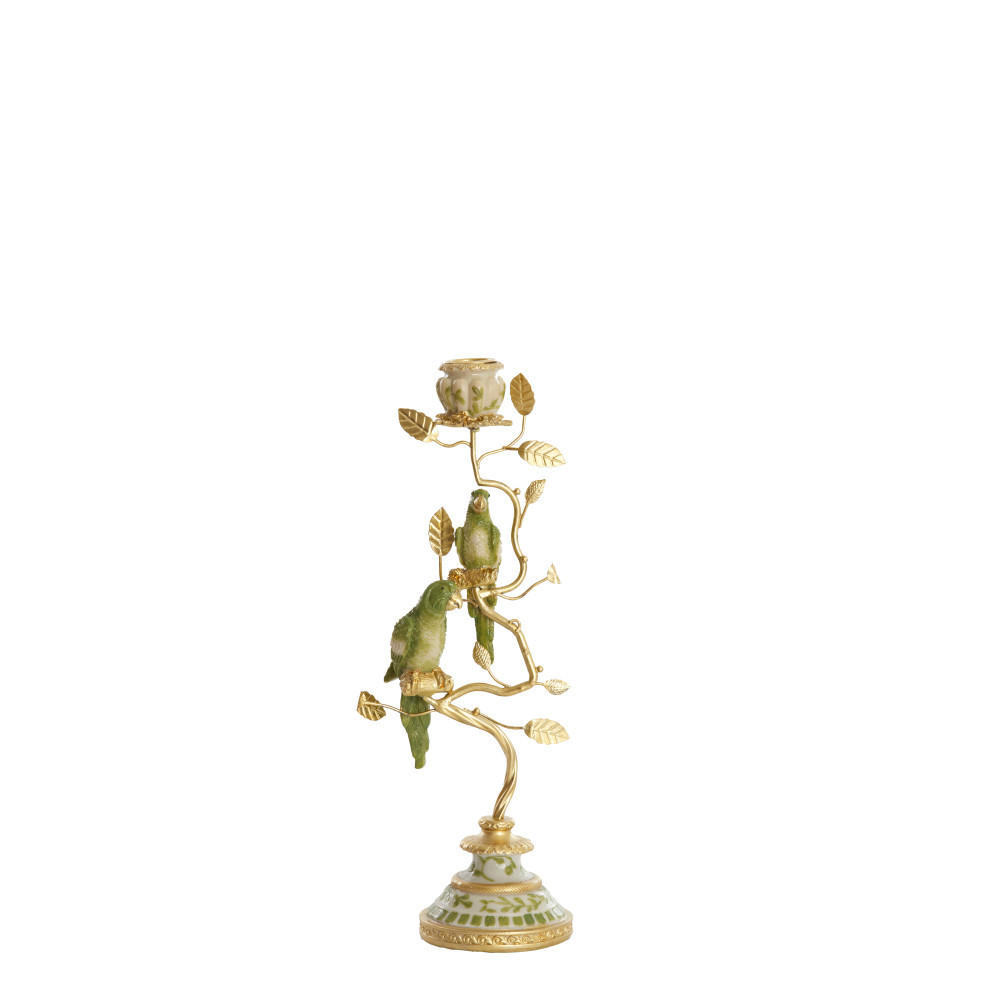 KERZENSTÄNDER Bird - Grün - 14/9/32.5 cm - Grün, Metall (9/32.5/14cm) - Light & Living