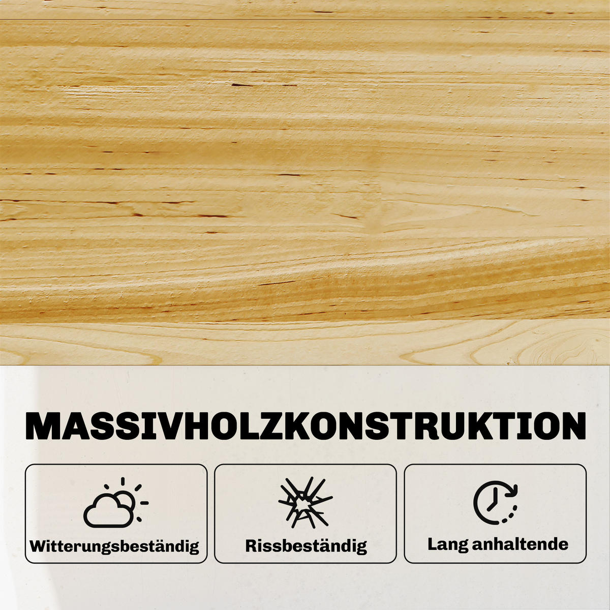 HOCHBEET DE-07826 2-in-1 mit Frühbeet, aufklappbare Abdeckung Natur - Naturfarben, Holz (80/108.5/45cm) - ComfortXL
