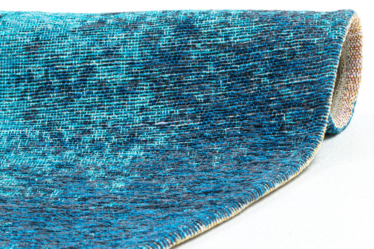 FLACHWEBTEPPICH Keitum 100x100 cm - Blau, Textil (100/100cm) - Sansibar SYLT
