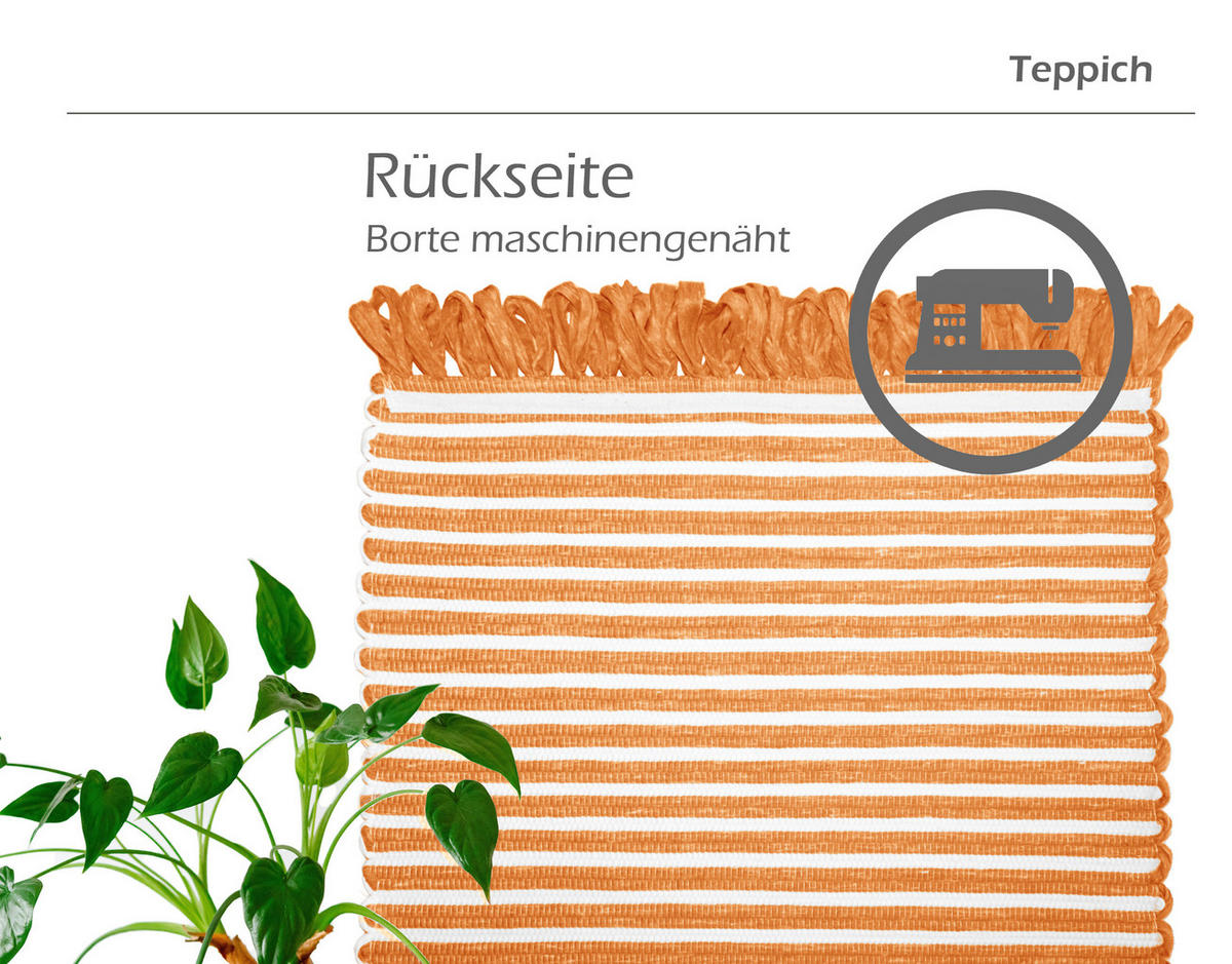 HANDGEWEBTER Läufer 50x70 cm Honig - Honig, Naturmaterialien/Textil (50/70cm) - Lashuma