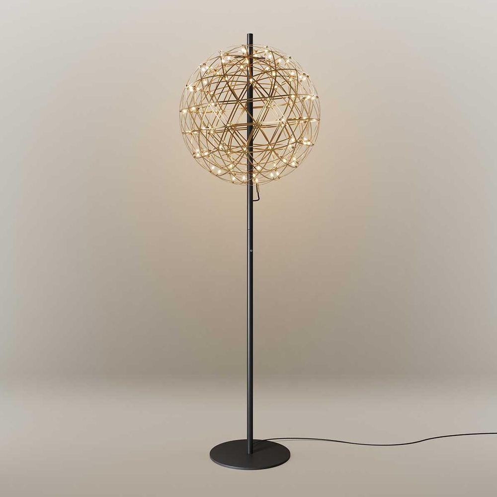 LED-STEHLAMPE Atom Gold Ø 70cm - Goldfarben, Metall (70/70/208cm) - s.luce