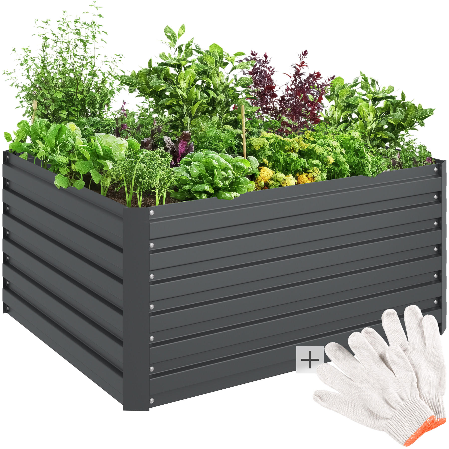 HOCHBEET Blomma,120 x 100 x 56 cm,anthrazit - Anthrazit, Metall (120/56/100cm) - tectake