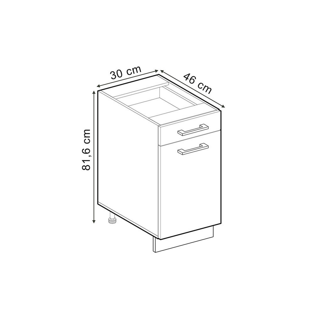 KÜCHENUNTERSCHRANK R-Line Anthrazit Landhaus 30 cm ohne Arbeitsplatte - Anthrazit, Holzwerkstoff (30/81.6/46cm) - Vicco