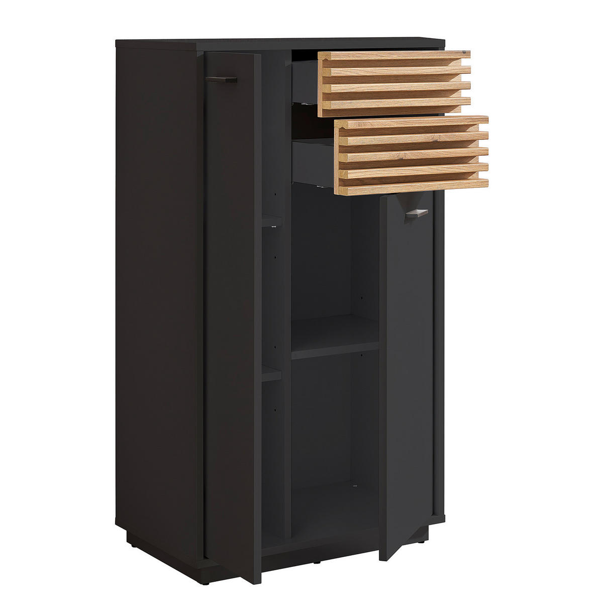 UNTERSCHRANK - Spanplatte - Anthrazit, Holzwerkstoff (60/106/35cm) - home24
