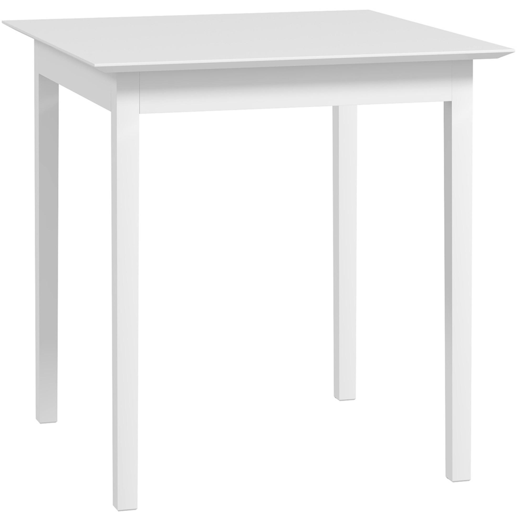 OKWISH JÍDELNÍ stůl 75/75/76 cm bílý ze dřeva pro 2 osoby v rustikálním stylu