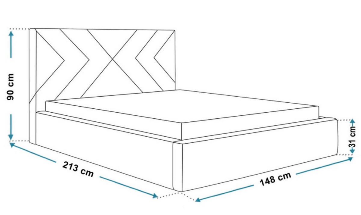 BETT Grau OLDO 1 Mit Bettkasten Hydrophobe Stoff 140x200 cm - Schwarz/Grau, Textil (140/200cm) - Sepro Meble