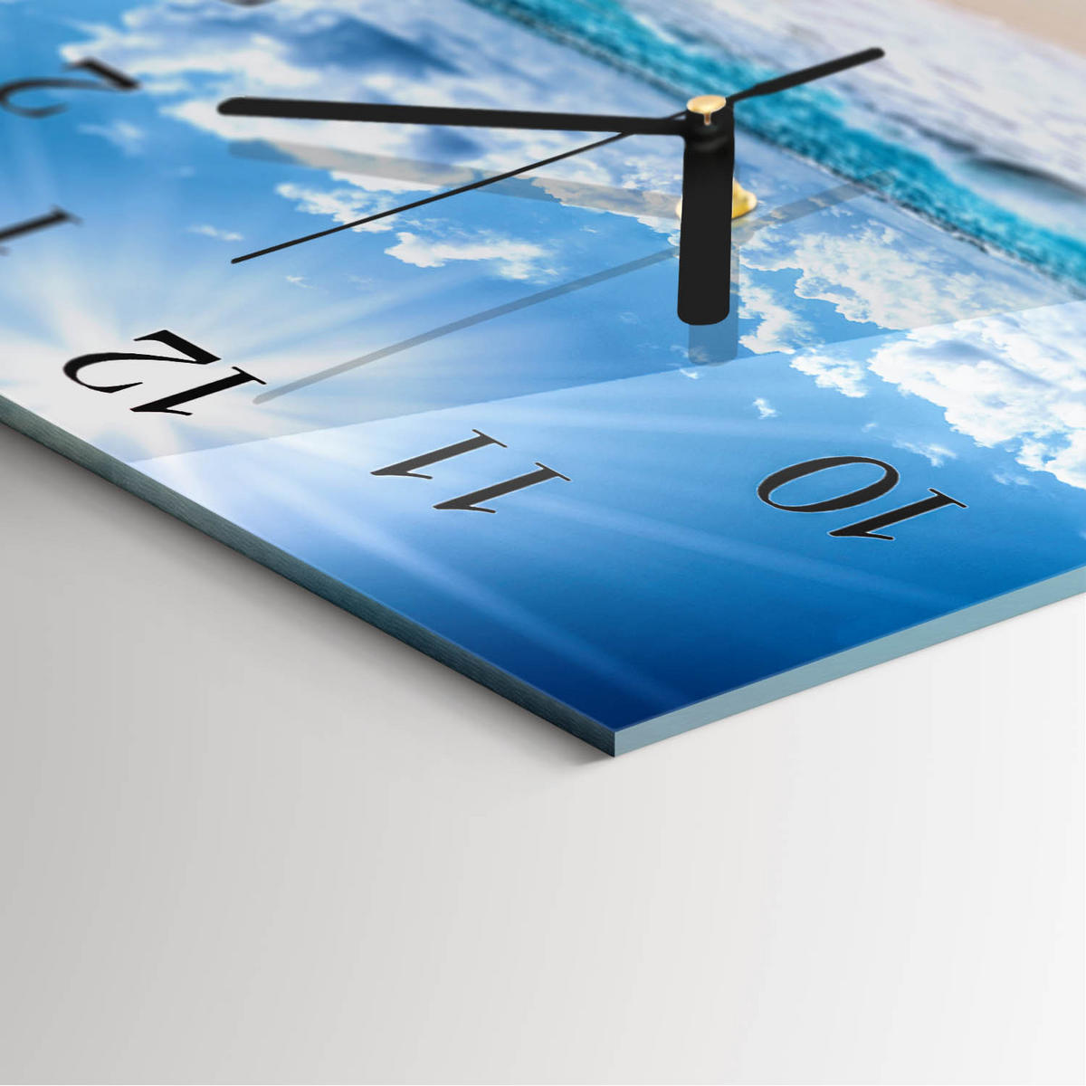 WANDUHR 30x30 cm - Meer - Blau, Glas (30/30/0.4cm) - TULUP