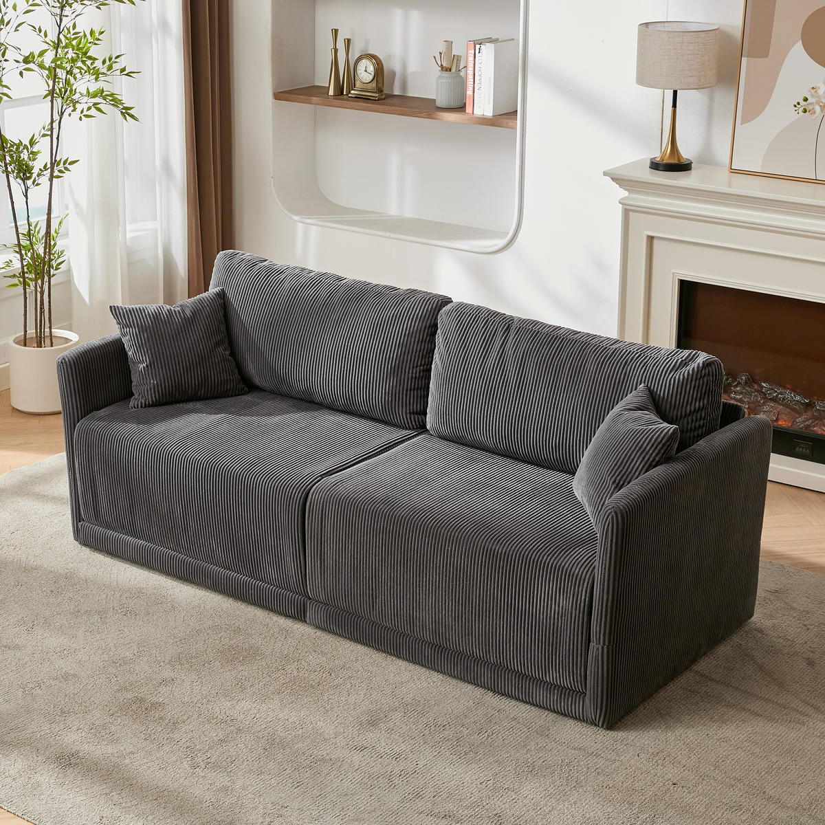SCHLAFSOFA DE-35218 multifunktional umwandelbar Grau - Grau, Textil (88/84/182cm) - ComfortXL