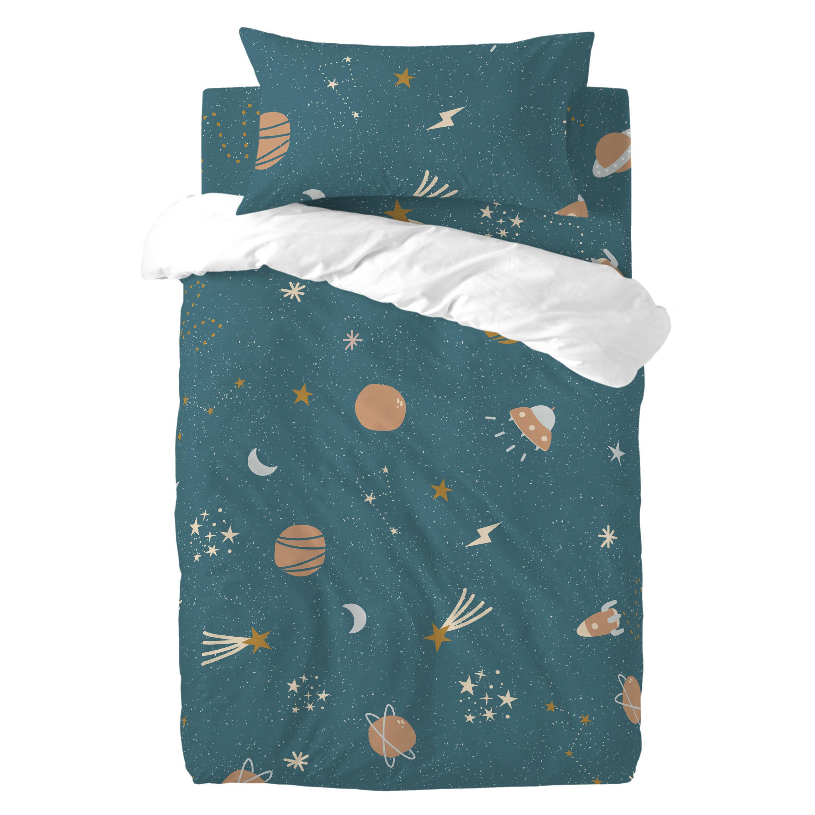 BETTBEZUG 2er-Set teiliges mini universe 115x145 cm (kinderbett) mehrfarbig - Multicolor, Textil (115/145cm) - Happy Friday