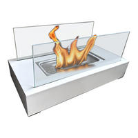 BIOETHANOL-KAMIN Weiß Tischmodell inklusive 0.18 L Brennblock - Weiß, Glas (35/15/18cm) - Purline