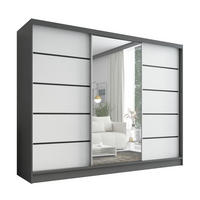 SCHWEBETÜRENSCHRANK 200 cm AURELIA 2 Farbe: Graphit, Weiß - Graphitfarben/Weiß, Holzwerkstoff (200/215/60cm) - A&J MöbelLand