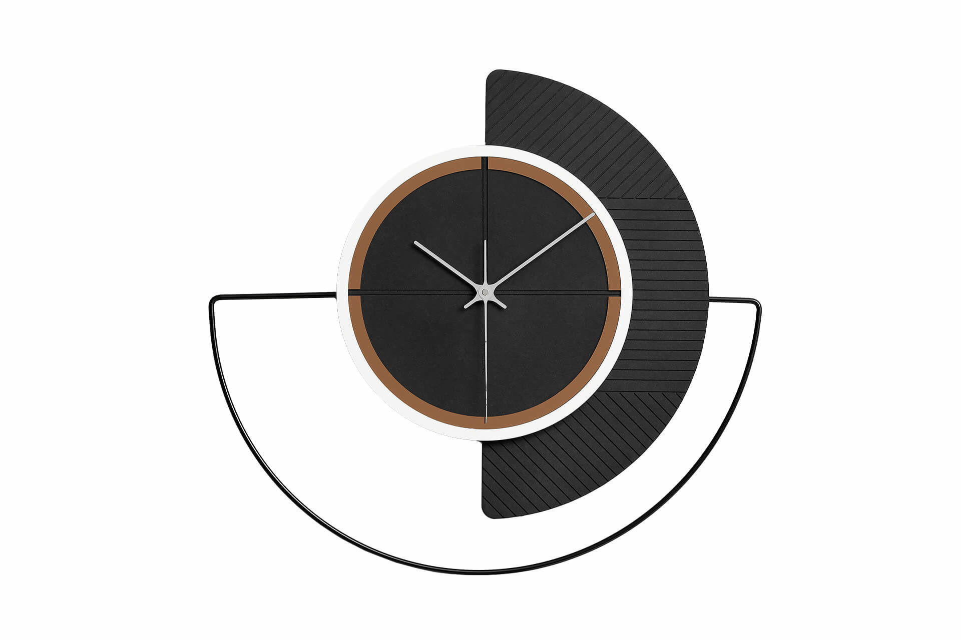 WANDUHR Design Schwarz 54,5/50 cm - Schwarz, Holzwerkstoff/Metall (1.8/50/1cm) - ONZENO