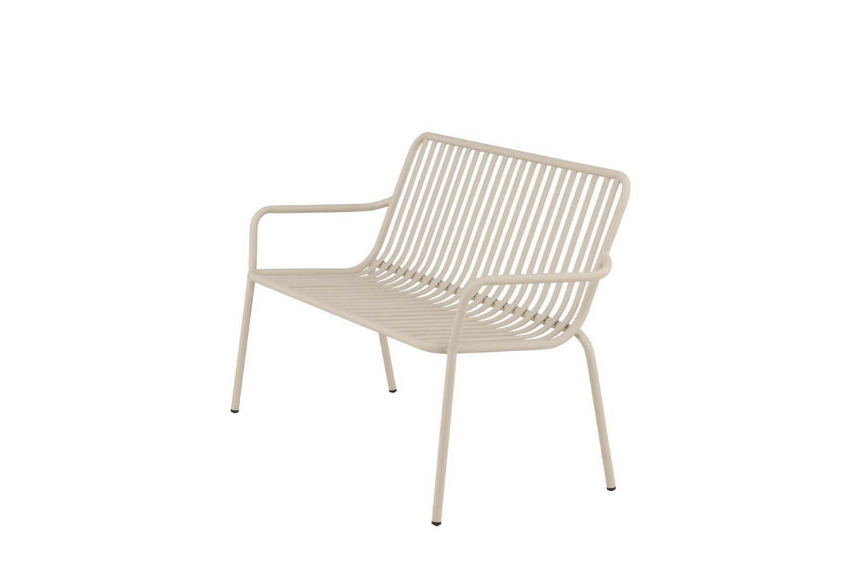 GARTENBANK beige - Beige, Metall (130/85/64cm) - ebuy24