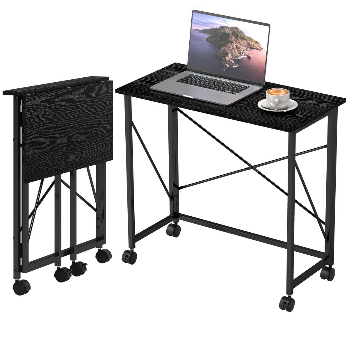 BÜROTISCH Schwarz 1 Stück - Schwarz, Holzwerkstoff (40/80/75cm) - GiPP