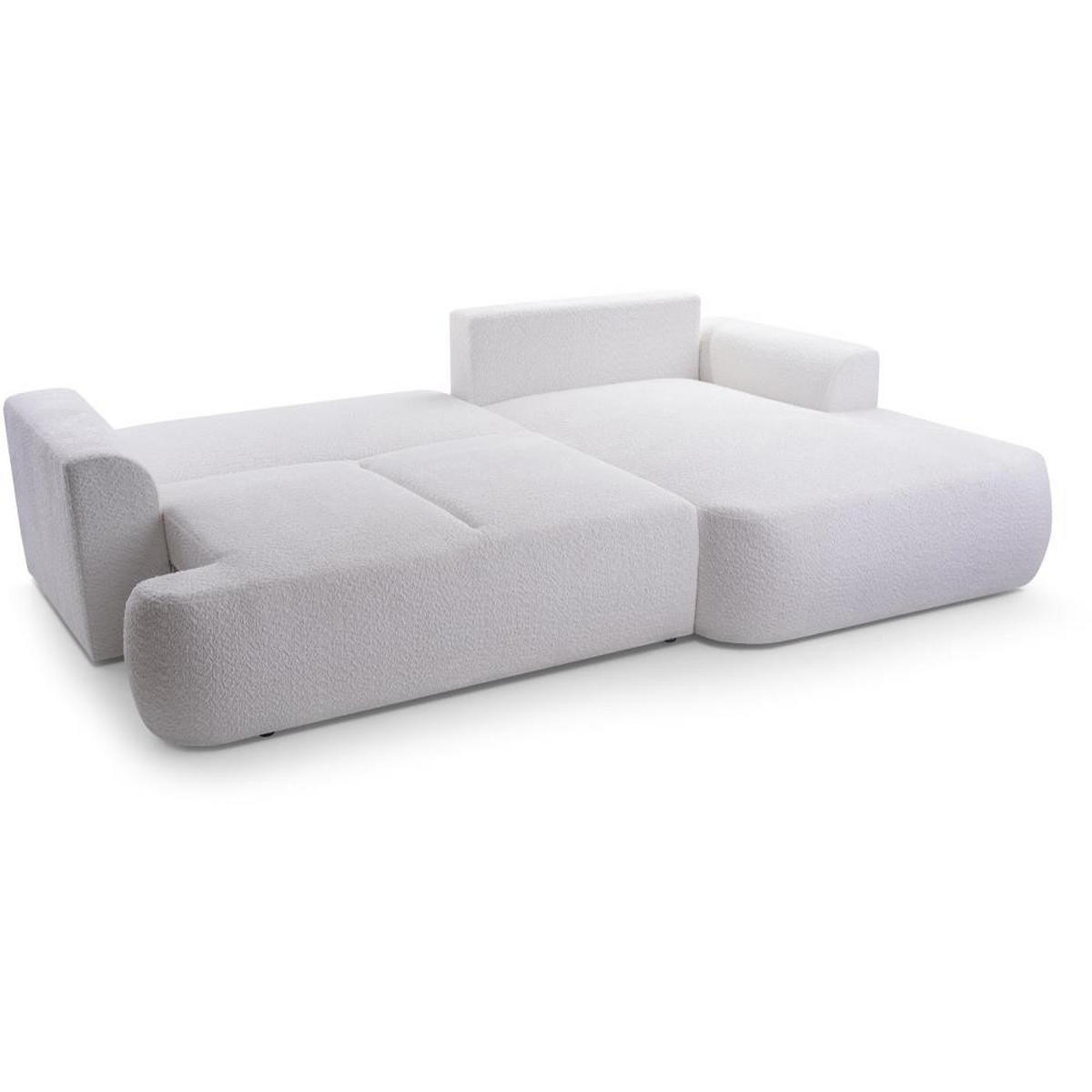 ECKSCHLAFSOFA Vento hellbeige rechts - Creme/Schwarz, Textil (260/168cm) - Beautysofa