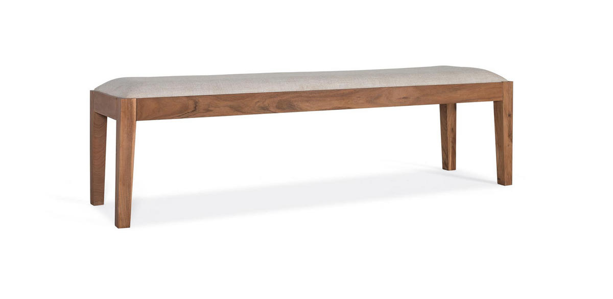 SITZBANK aus Akazienholz mit beigem Stoffbezug - Braun, Holz (42/50/180cm) - Giner y Colomer