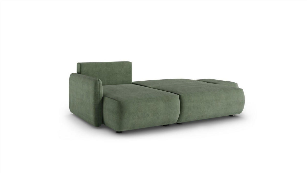 ECKSOFA Luka Mit Schlaffunktion - Grün, Holzwerkstoff/Textil (229/148cm) - Fun Möbel