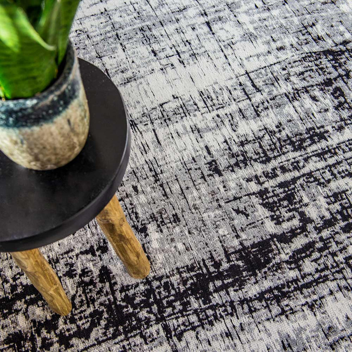 TEPPICH Metro Black&White Mad Men Griff 240/240 cm - Grau, Kunststoff/Textil (240/240cm) - Louis De Poortere