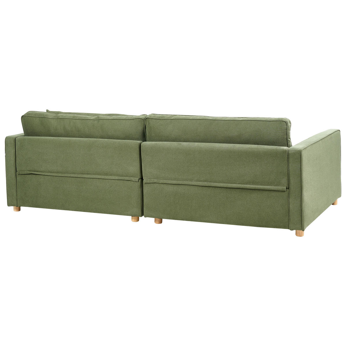 3-SITZER-SOFA grün Vinstra - Hellbraun/Grün, Textil (250/80/125cm) - Beliani