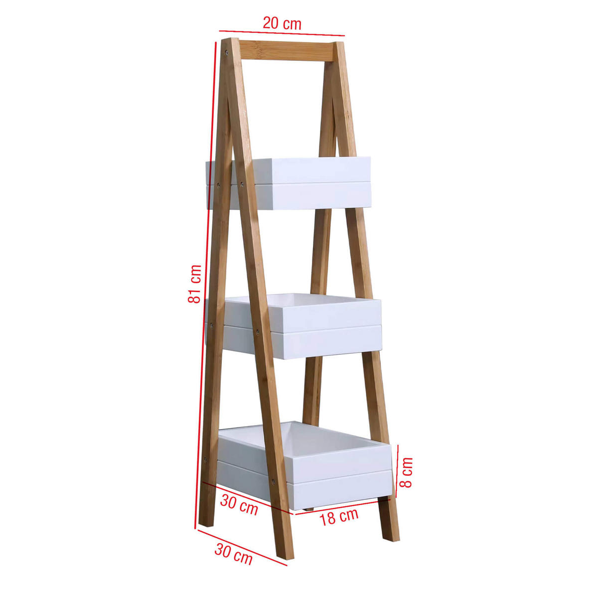 BADEZIMMERREGAL Weiß 30/21/81 cm - Weiß, Holzwerkstoff (30/81/21cm) - Mobili Rebecca