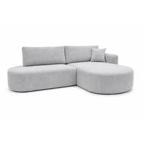 ECKSOFA Mit Schlaffunktion Und Bettkasten, Cordstoff Poso, Hellgrau, Rechts, ROUND ONE OPEN XL - Hellgrau, Holz (262/175cm) - Kaiser Möbel