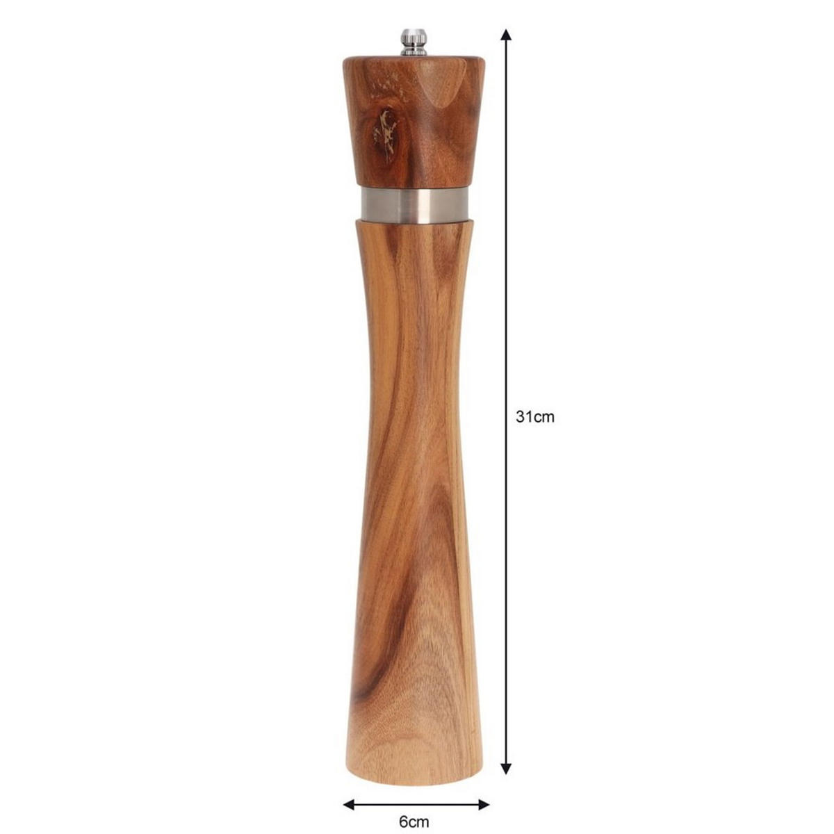 GEWÜRZMÜHLE Braun 6/6/31.5 cm KB7593 - Braun, Holz (6/31.5/6cm) - Klausberg 