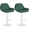 BARHOCKER 2er Set Samt Dunkelgrün - Dunkelgrün/Weiß, Textil/Metall (51/89/52cm) - CLP