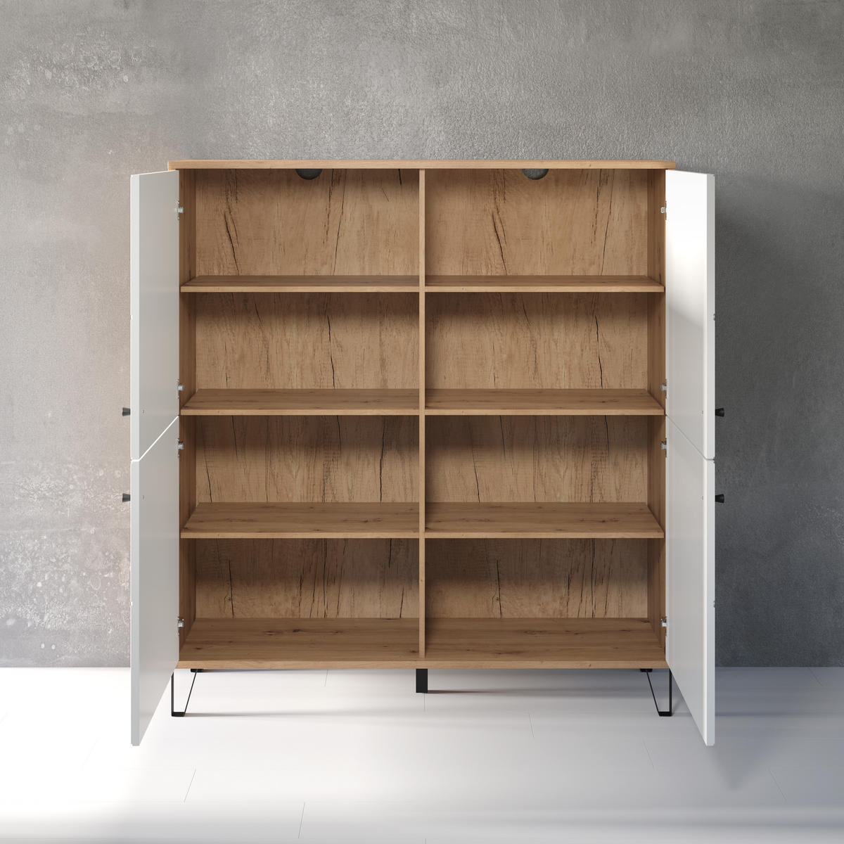 HIGHBOARD Touch Weiß - Weiß, Holzwerkstoff (123/136/40cm) - ebuy24