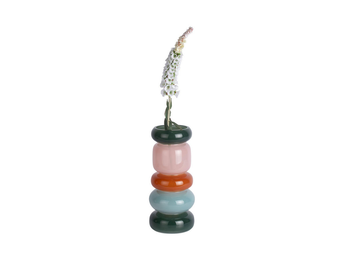 VASE Burano Rings - Mehrfarbig - 30 cm - Multicolor, Glas (13.5/30cm) - Present Time