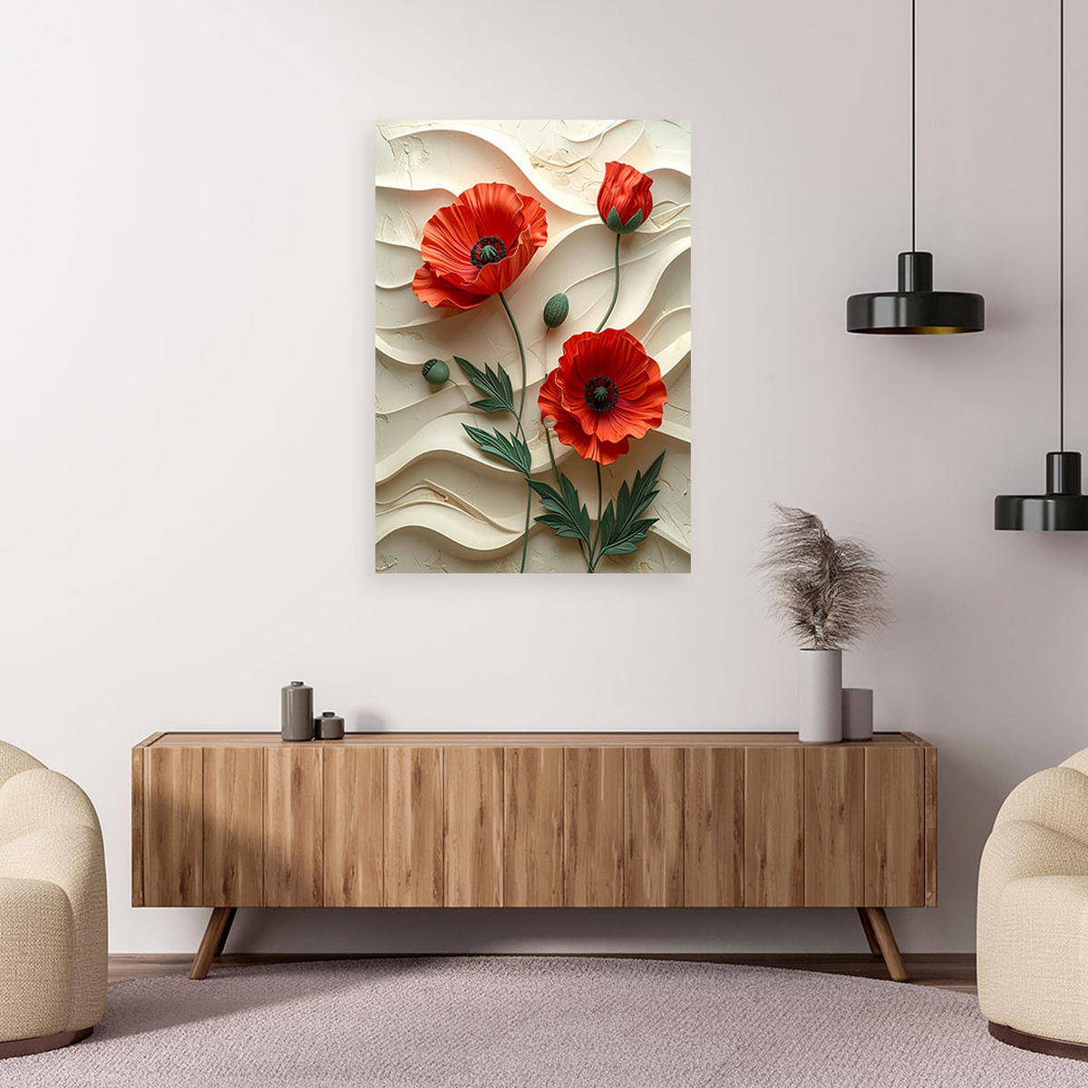 LEINWANDBILD, Blumen - Rot, Textil (20/30cm) - Feeby