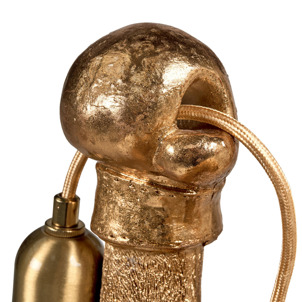 TISCHLAMPE Hund Gold Mike - Messingfarben/Goldfarben, Kunststoff (22/27/31cm) - Beliani