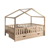 HAUSBETT Kapua 140x200 mit Bettschublade Rausfallschutz Kiefer massiv - Kieferfarben, Holz (140/200cm) - 58aufmkessel