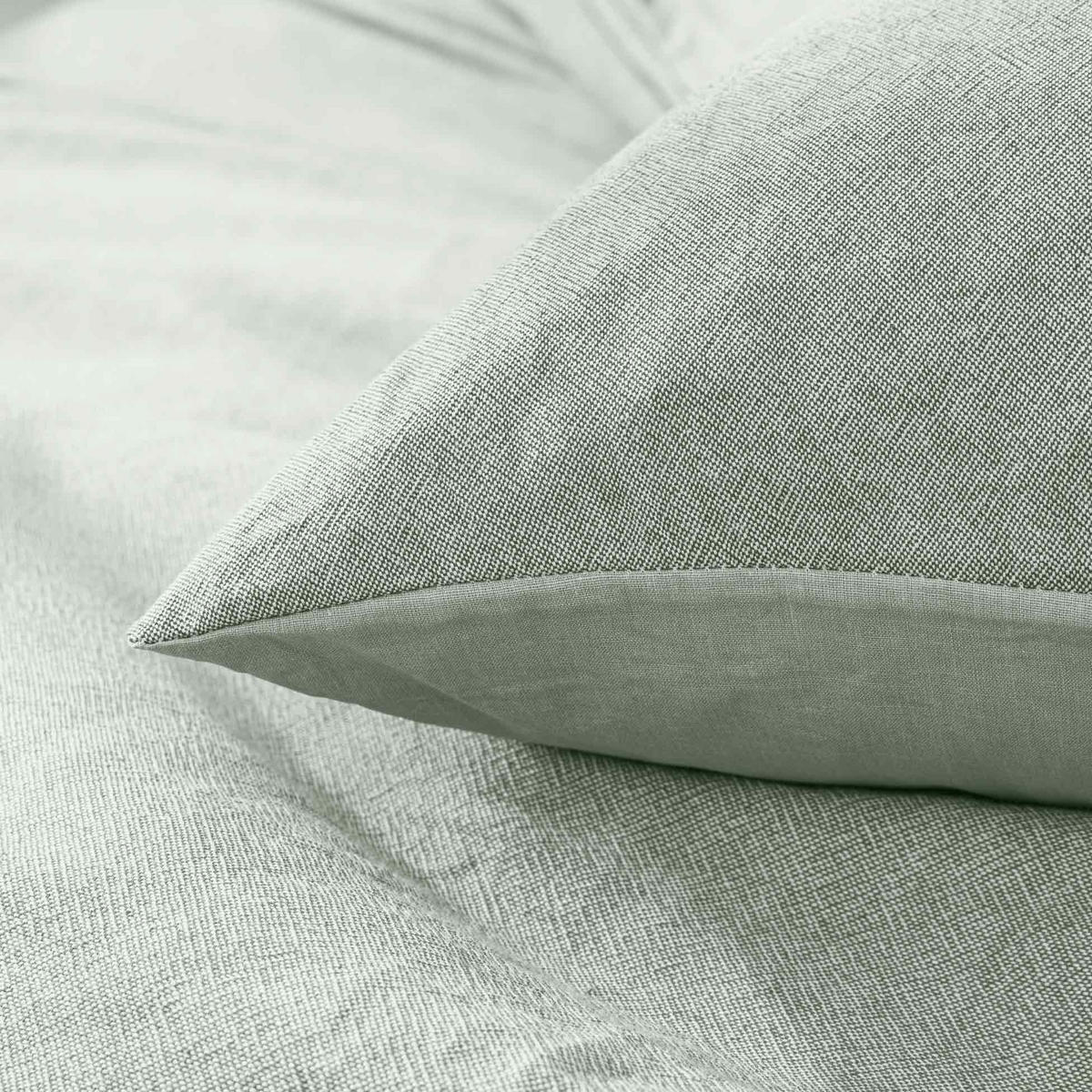 BETTWÄSCHE-SET Baumwolle Meline 240/220 cm - Grün, Naturmaterialien (220/240cm) - Douceur d´intérieur