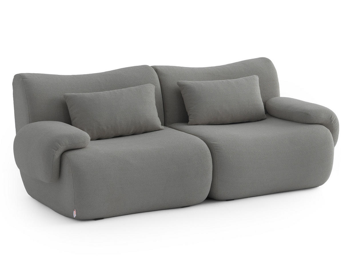 2-SITZER-SOFA Bouclé-Stoff Wolkengrau - Grau, Textil (194/73/95cm) - MILYsofa